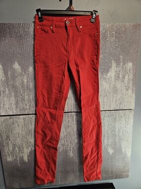 YMI Slim High-Rise Women's Skinny Jeans in Bright Red